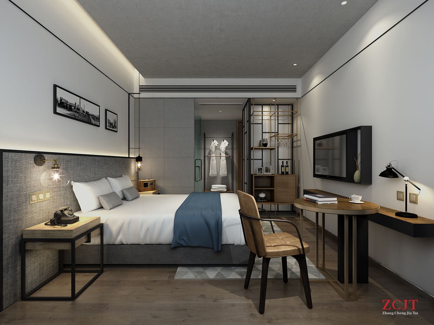 酒店客房装修、室内卧室设计