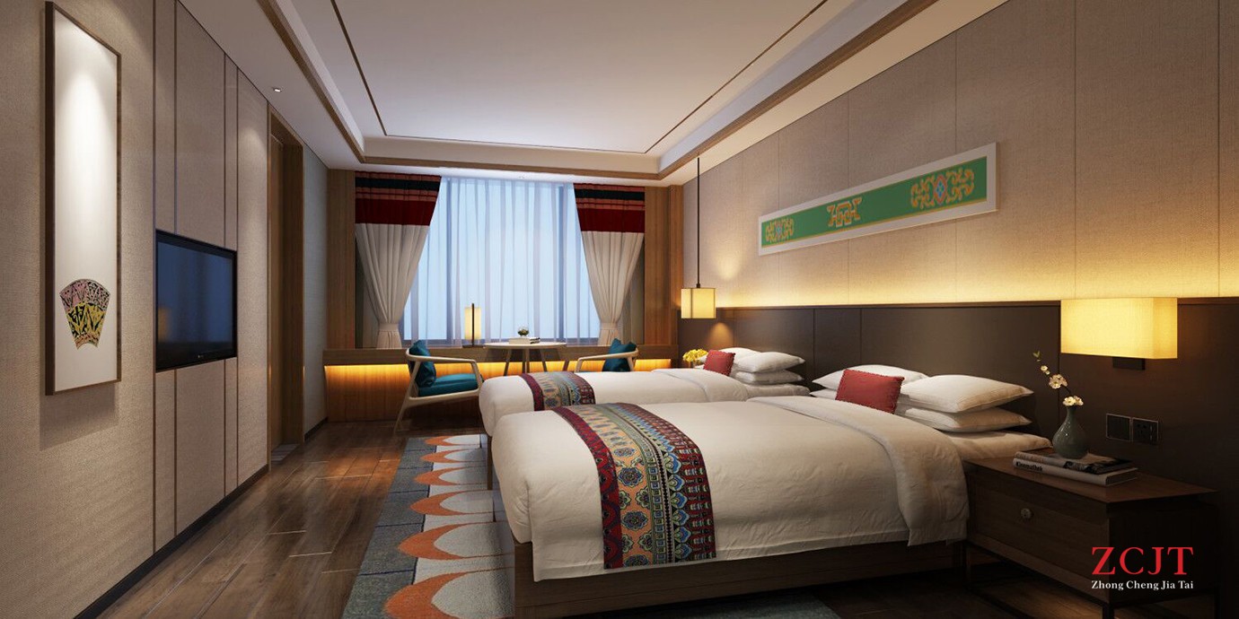 酒店卧室设计装修、双人间客房