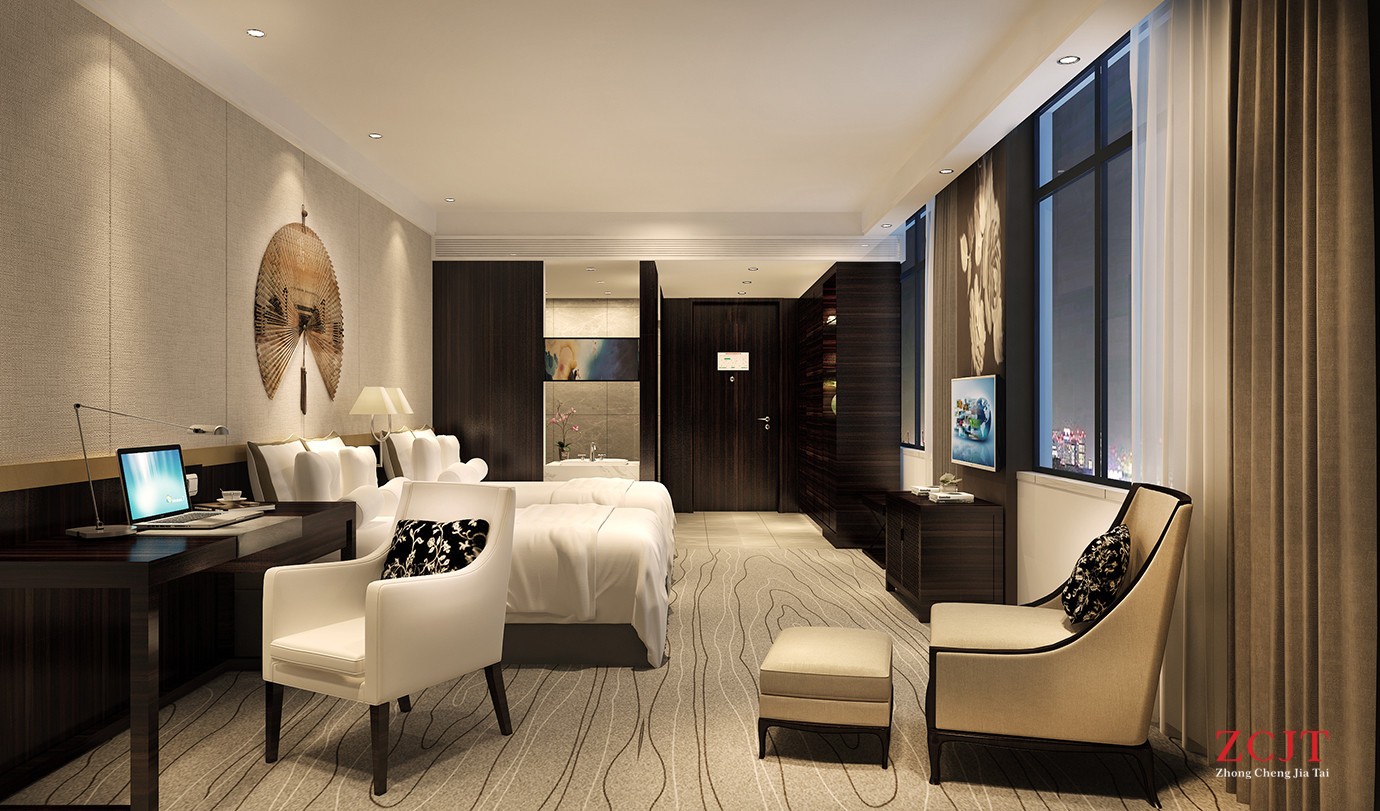 酒店标间设计、双人间客房、酒店设计公司